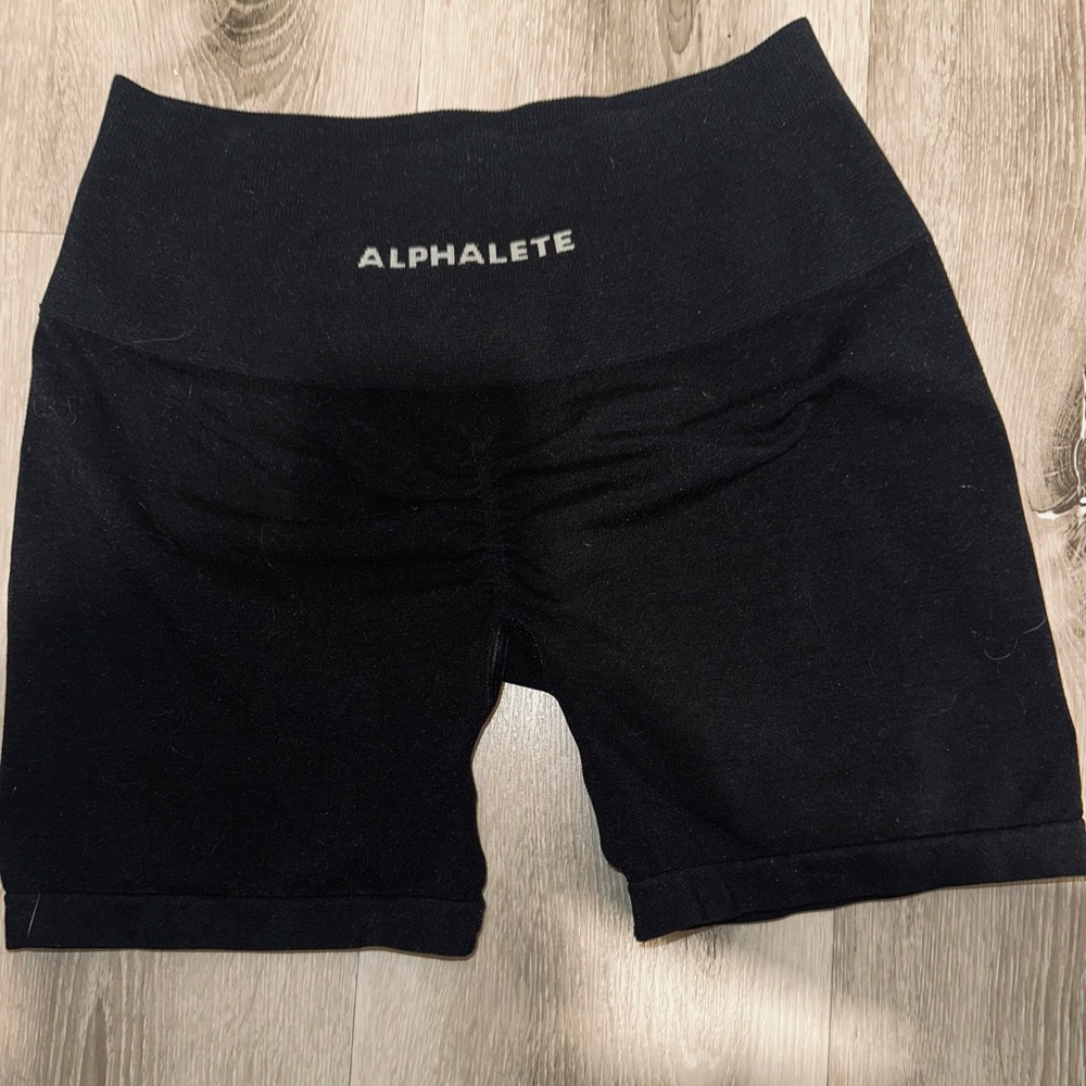 Alphalete Black Seamless High-Waist Bike Shorts